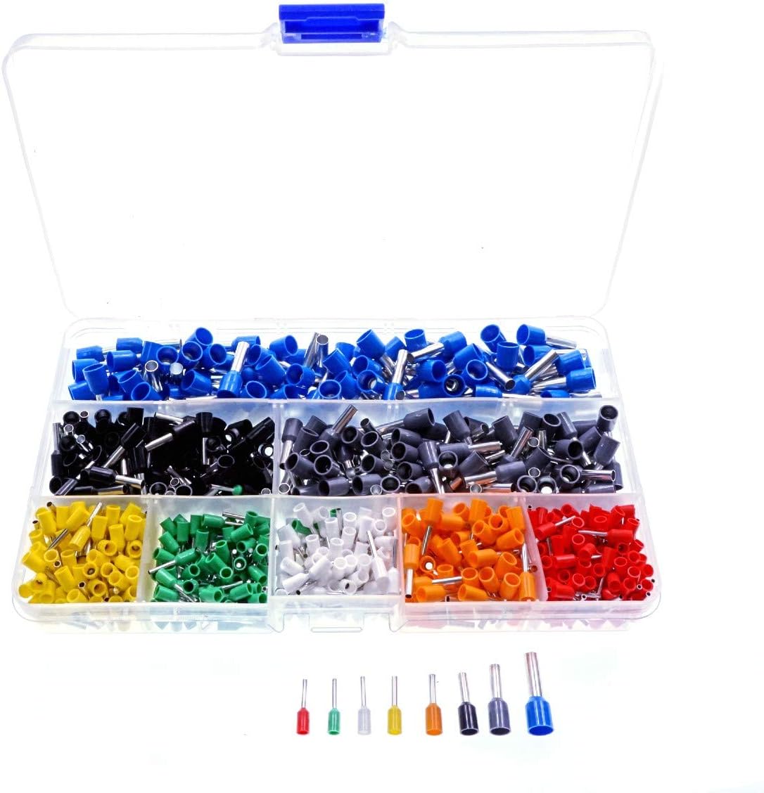 1400pcs Insulated Copper Wire Pin End Terminal Ferrules – Crimp Connector Kit 22-7 AWG