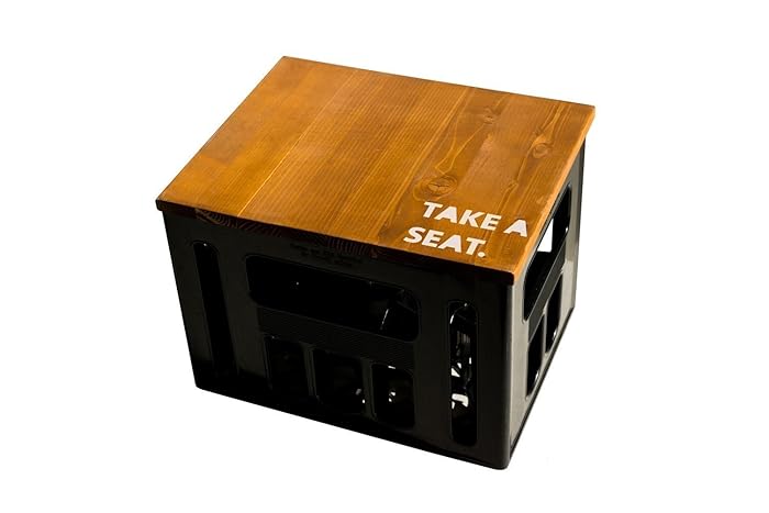 Geschenkidee Geburtstagsgeschenk Bierkastensitz Bierkistensitz Sitzauflage Bierkiste Bierkasten Sitz Hocker Holz Handmade Hip