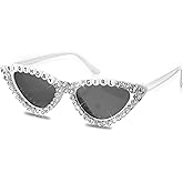 APLZGMG Birthday Glasses Cat Eye Glasses Stylish Shiny Diamond Birthday Sunglasses Party Accessories Outfit Gift for Women