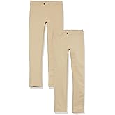 Amazon Essentials Girls and Toddlers' Uniform Slim Fit Ponte-Knit Pant, Pack of 2
