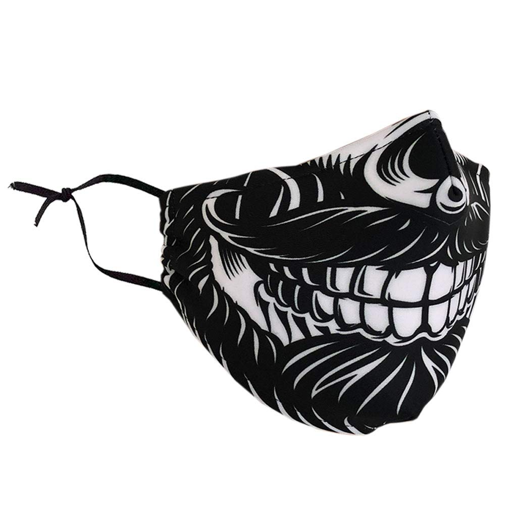 Delfina Stay Safe Reusable Face Mask Protection Washable Mouth & Nose Shield Breathable Anti Smoke Pollution Bike Motorcycle Sport (Smile)