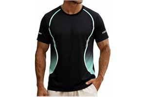 Mens Workout Shirts Short Sleeve Dry Fit Lightweight Athletic Tshirts Crewneck Loose Fit Gym Running Summer Shirt