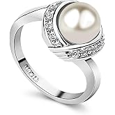 ACEFEEL Fashion Cocktail Pearl Rings for Women Costume Jewelry Statement Ring R103