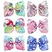 YHXX YLEN 6 Pcs 8 Inch Large Unicorn Bow Hairpin Girls Bows With Clip Hair Bows