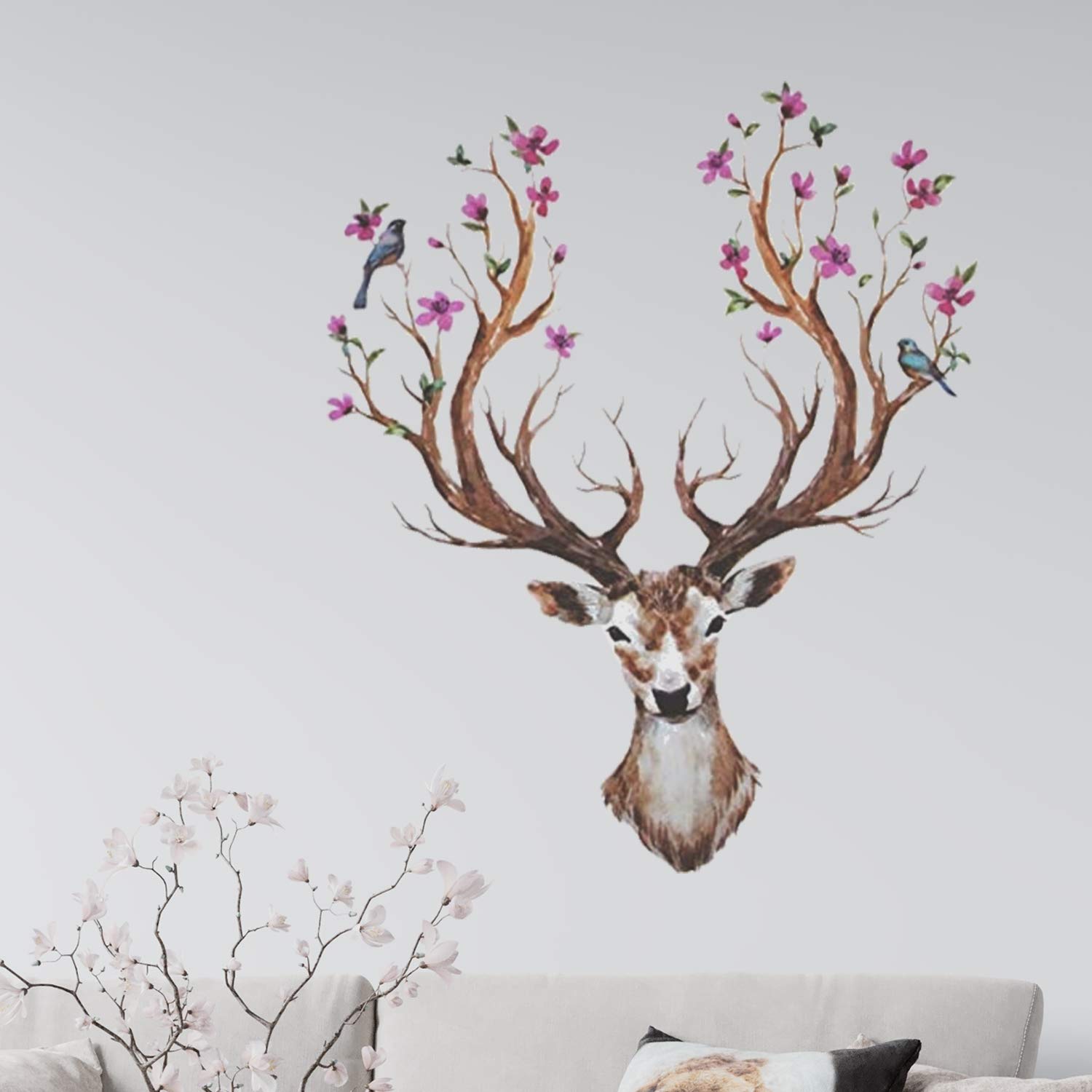 Decorative Adhesive Room Decor Deer Wall Sticker for Bedrooms, Living Rooms, Offices, etc.