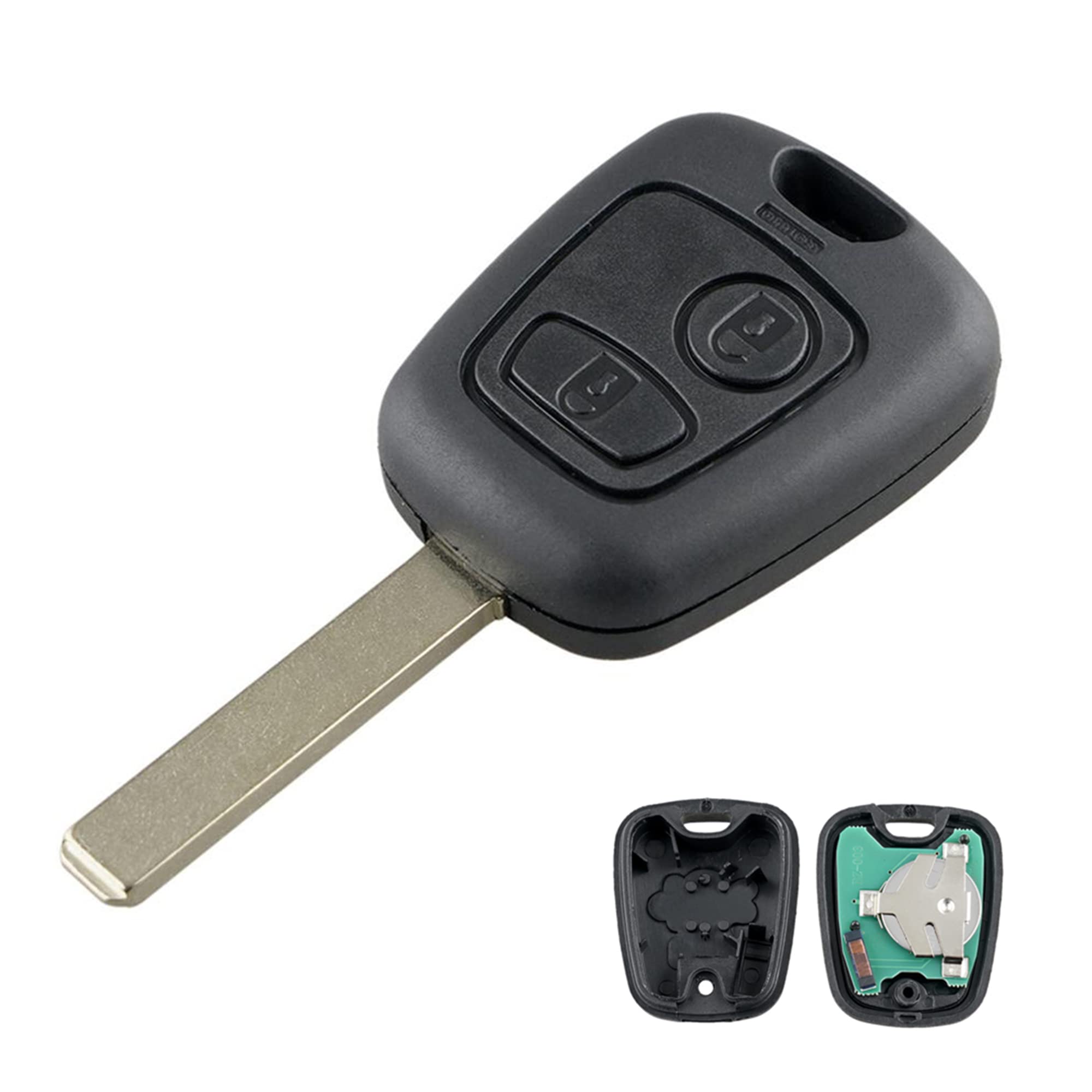 Heart Horse Remote Control Key Replacement for Peugeot 307 Citroen C1 C2 C3 Xsara, 2 Buttons Remote Car Key Case with 433Mhz ID46 Chip VA2 Blade, Peugeot 307 Remote Key Case, C3 Remote Key