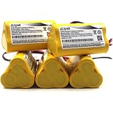 elxjar (5-Pack) 3.6V 800mAh Ni-Cd Battery for Exitronix 10010037, B2-0031 | Fits Unitech LEDR-1, 6200RP, Dantona CUSTOM-318 and Lowes 253799 emergency exit lights; includes 8-inch wire leads.