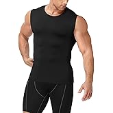 Nukuvara Men's Compression Shirt Sleeveless Athletic Workout Tank Tops Quick Dry Muscle Undershirts for Gym Running