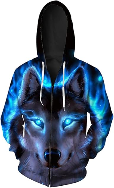 3d galaxy wolf hoodie