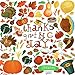 400 Pieces Fall Leaves Window Clings Stickers Thanksgiving Pumpkin Turkey Straw Hat Maple Leaves Acorns Window Stickers for Autumn Party Decorations, 3 Sheets (Style Set 2)