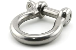 Lind Kitchen 1pc 1/2 Inch Stainless Steel Bow Shackle Screw Pin Anchor Shackle Hardware Rigging Outdoor Tools for Survival Rope Paracord Camping Bracelet Bow Buckle M12