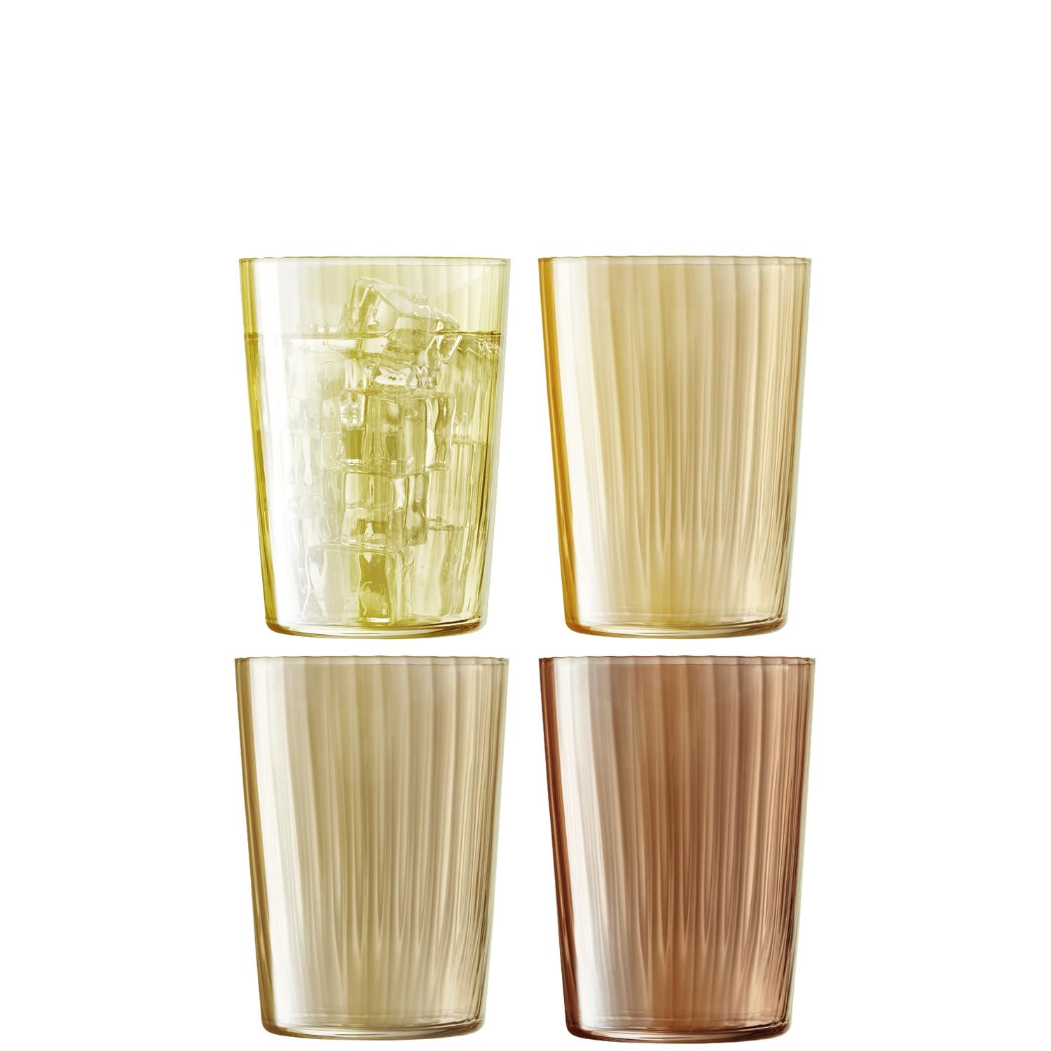LSA International Gems Tumbler 560ml Assorted Amber | Set of 4 | Mouthblown & Handmade Glass | Hand Painted | GM04