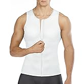 Wonderience Compression Shirts for Men Undershirts Slimming Body Shaper Waist Trainer Tank Top Vest with Zipper