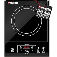 Mueller RapidTherm Portable Induction Cooktop Hot Plate Countertop Burner 1800W, 8 Temp Levels, Timer, Auto-Shut-Off…