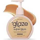 Glaze Supergloss Color Conditioning Gloss With Dispensing Pump – Hydrating Semi-Permanent Color Hair Gloss & Shine Boost – For Medium to Dark Blonde Hair – 6.4 Fl Oz - Warm Blonde