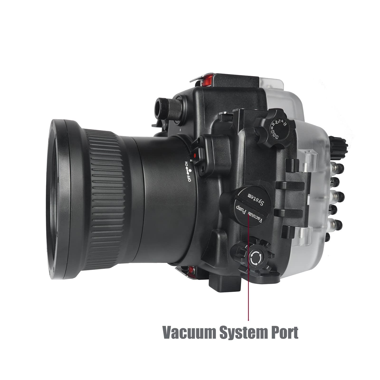 SeaFrogs Waterproof Housing for Canon 5D IV 5D III Underwater Case for Mark IV 5D4 with EF 24-105mm f/4L Lens, Compatible with Canon 5D Mark III 5D3, W/ Port for Vacuum System- [40M/130ft]