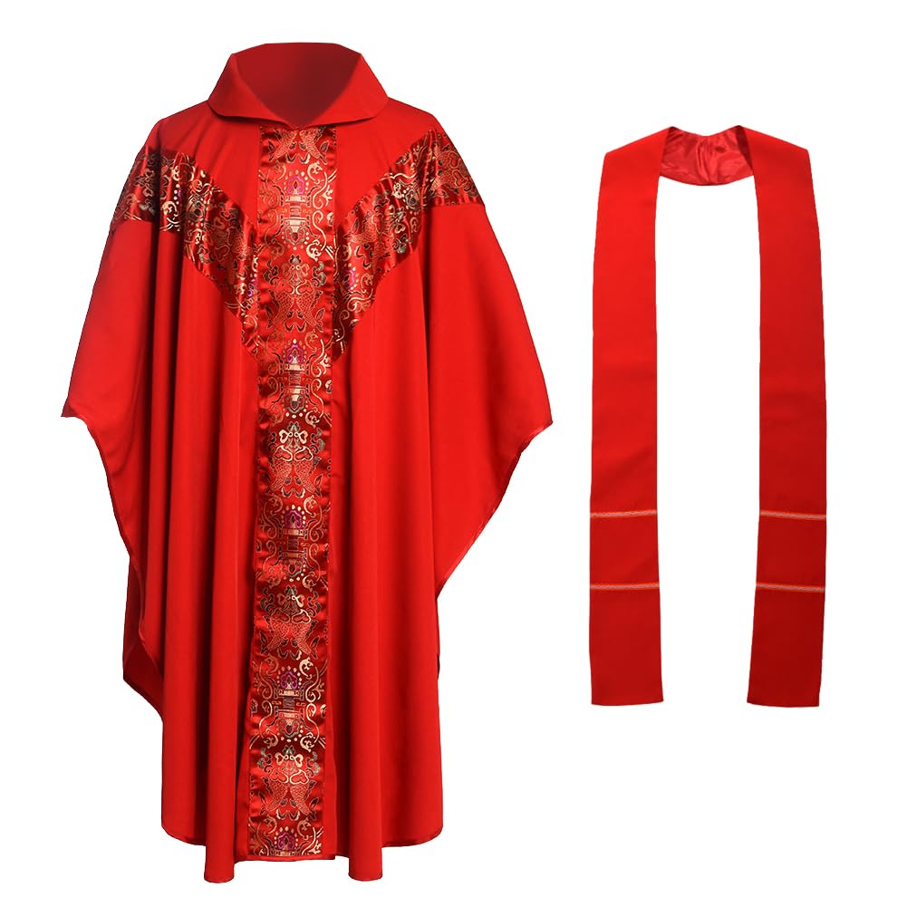 BLESSUME Priest Chasuble Embroidered Vestments Altar Mass Vestments