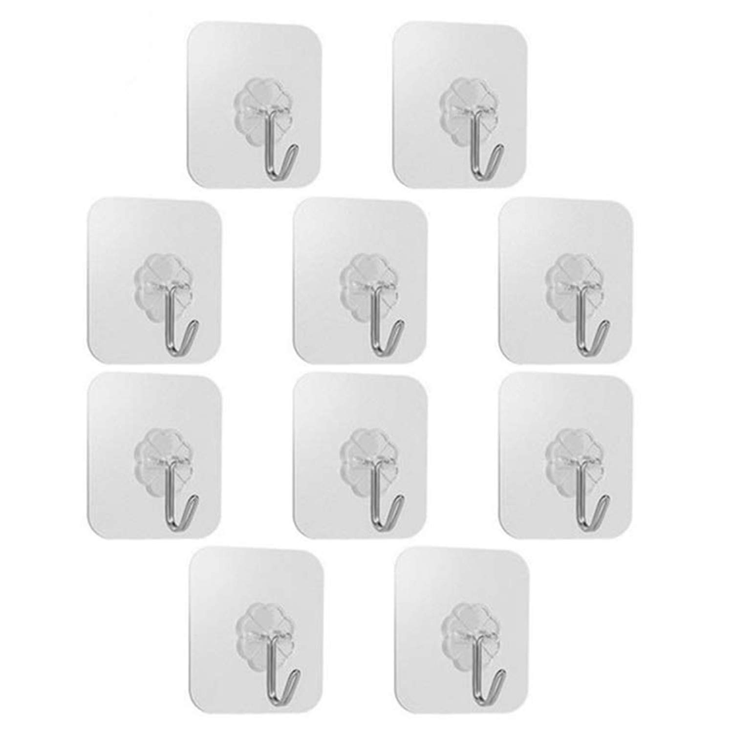 Kurtzy Wall Hooks Self Adhesive Sticker Hanger Reusable Waterproof for