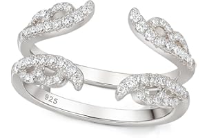 Blongme Moissanite Ring Enhancer for Engagement Rings Vintage Wedding Bands for Women Guard 925 Sterling Silver Size 5-10