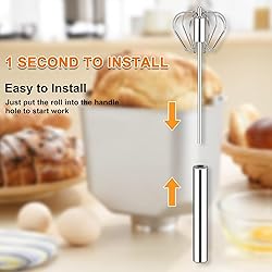 Myasrelae Hand Push Whisk, Semi-Automatic Egg Mini