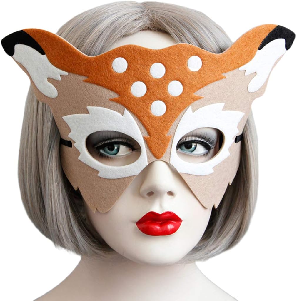 Goneryisour Adult Kids Christmas Masquerade Mask Cute Sika Deer Felt