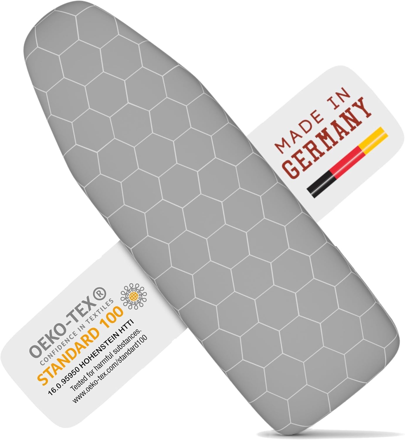 Ironing Board Covers 122 X 38 cm - Made in Germany Iron Board Cover For Steam Iron - Easy Fit in Multiple Sizes with Elastic Drawstring, Aluminum Coating, Vapour Permeable and Heat Reflective (M)