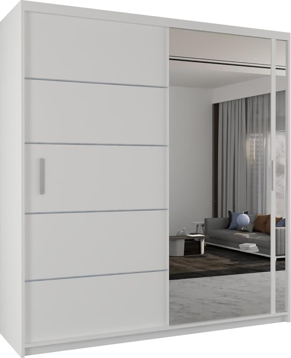 Sliding Wardrobe 4U Indiana 120cm White Double Sliding Mirror Door