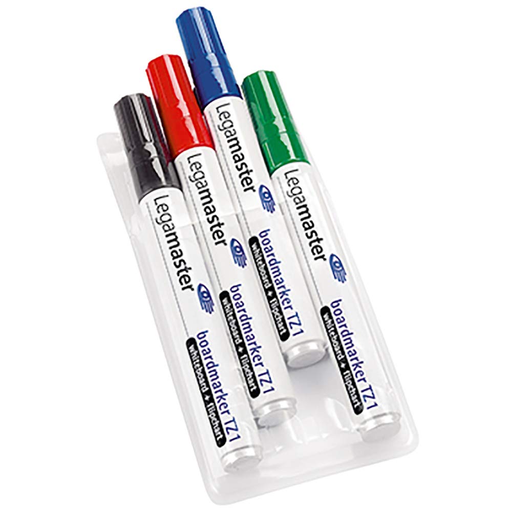 Legamaster TZ1 Board Markers - Wallet x4 Assorted, Assorted Colours, 4er Set, 7-110094