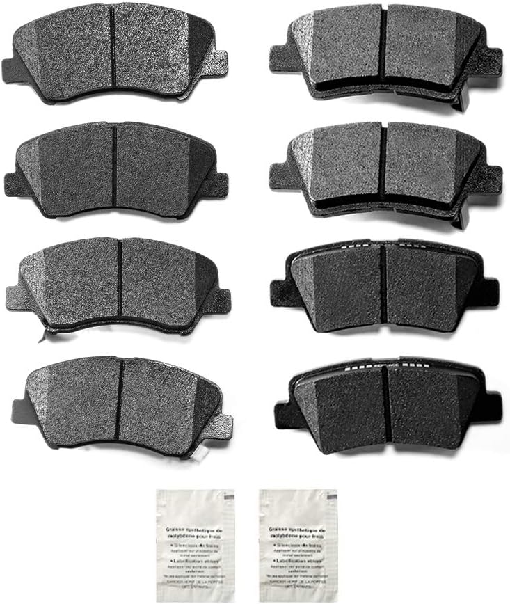 YXPCARS Front & Rear Ceramic Brake Pads D1593 D1544 For