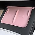 Enovorld for Center Console Wireless Charger Mat Tesla Model Y Model 3 2023 2022 2021 Wireless Charging Mat Anti-Slip Silicone Phone Pad Model Y & 3 Interior Accessories (Pink)
