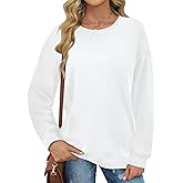 Elesomo Sweatshirt for Women Cotton Crewneck Long Sleeve Fall Shirts Fashion Clothes