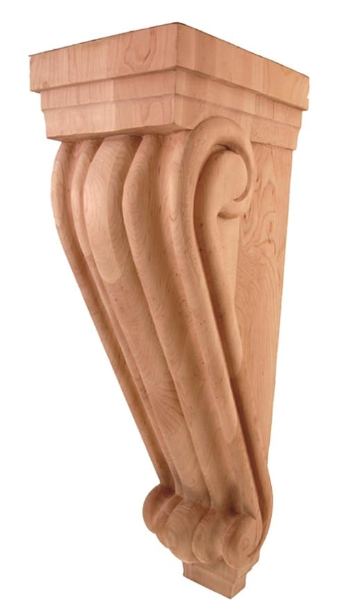 Traditional Wood Corbel Large In Rubberwood Millwork Corbels