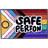 yangwenyuan Rainbow Flag Brooch You Are Safe With Me Brooch Safe Person Words Pin Pride Lapel Pins For Backpacks Badges Decor Accessories Jewelry Gift Nurse Doctor Medical Students Rainbow Lapel Pin
