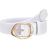 JASGOOD Braided Elastic Belt for Women Stretchy Woven Golf Belt Casual Web Belt for Jeans Pants