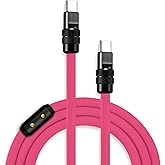 chubbycable Black Chubby Pro - Samurai Cable 240W USB-C Cable Silicone Fast Charging USB C Charger Cord Compatible with iPhone 17-15 Series iPad Galaxy Series, Rose Red, Type-C to Type-C, 6.6FT