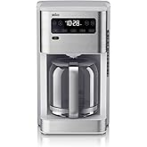 Braun PureFlavor 14‑Cup Programmable Coffee Maker – Fast Brew Speed, Touch Display, Bold & Brew‑Over‑Ice Modes, FlavorCarafe 