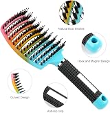 URAQT Hair Brush Boar Bristle Paddle for Women Soft Massage Detangle view 3
