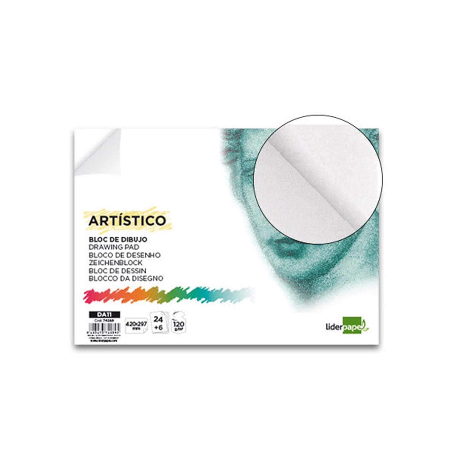 liderpapel 974289 Artistic Drawing Paper Pad véronal Folder Without Frame White Paper 120 g/m² A3 (420 x 594 mm)