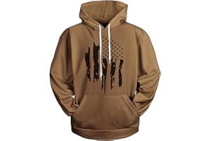 H HYFOL Graphic Hoodies for Men USA Flag American Patriotic Long Sleeve Pocket Pullover Sweatshirts