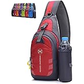 Peicees Chest Crossbody Sling Backpack Bag Travel Bike Gym Daypack for Women Men
