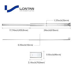 LONTAN 5 Pcs Center Mount Drawer Slides Bottom