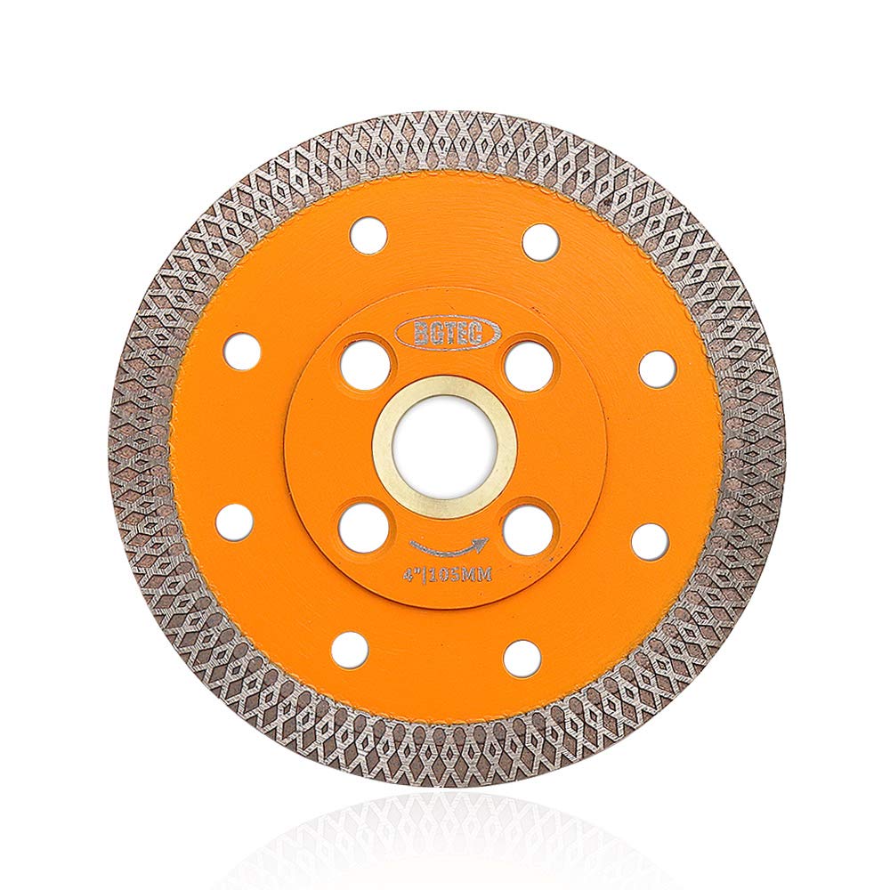 BGTEC Diamond Porcelain Saw Blades,105mm X Mesh Turbo Tiles Blades 16mm-22.23mm Arbor for Porcelain Tile Granite Marbles Cutting Disc