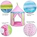 EocuSun Girls Princess Castle Play Tents with Glow in The Dark Stars, Kids Pink Play Tent House with Lights and Carrying Case for Indoor and Outdoor Use