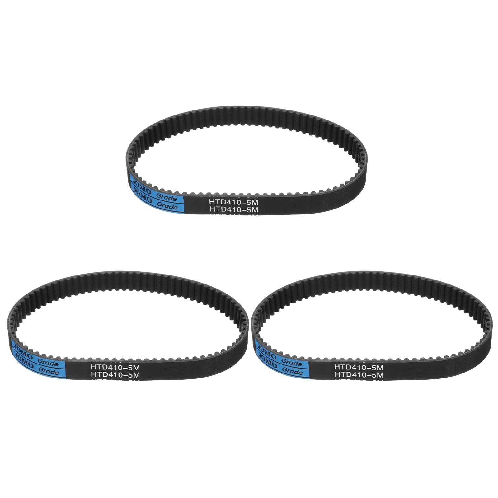Photo 1 of uxcell 3pcs HTD-5M Rubber Timing Belt 82 Teeth, 410mm Pitch Length x 15mm Width x 3.6mm Height, Closed Loop Pulley Timing Belt
