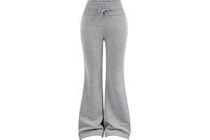 Floerns Girl's Drawstring Waist Flare Leg Pants Athletic Workout Yoga Long Pants