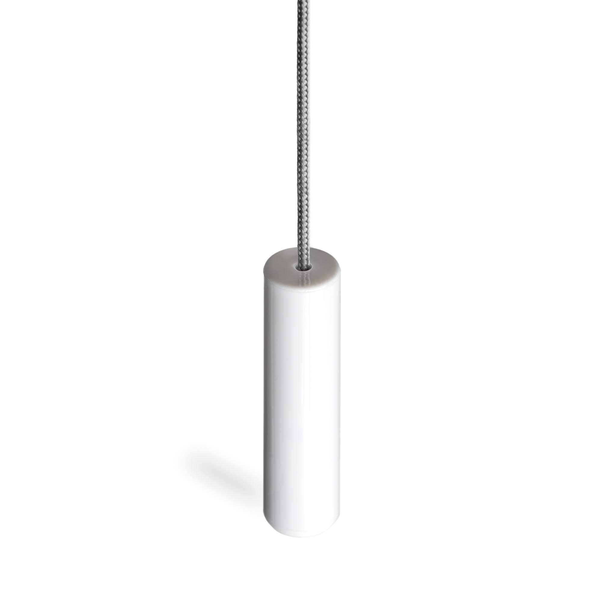 Ceiling Switch Pull Cord String, with Ice White Ergonomic Handle. Choice of Contrasting Bright and Fun Cords.