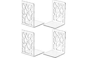 FUCDTEFC Acrylic Bookends 4 Pcs, Clear Book Ends for Shelves, Transparent Book Holders Bookend Organizer Stand Decorative, Book Stoppers for Heavy Duty Books, CD, Library Office School