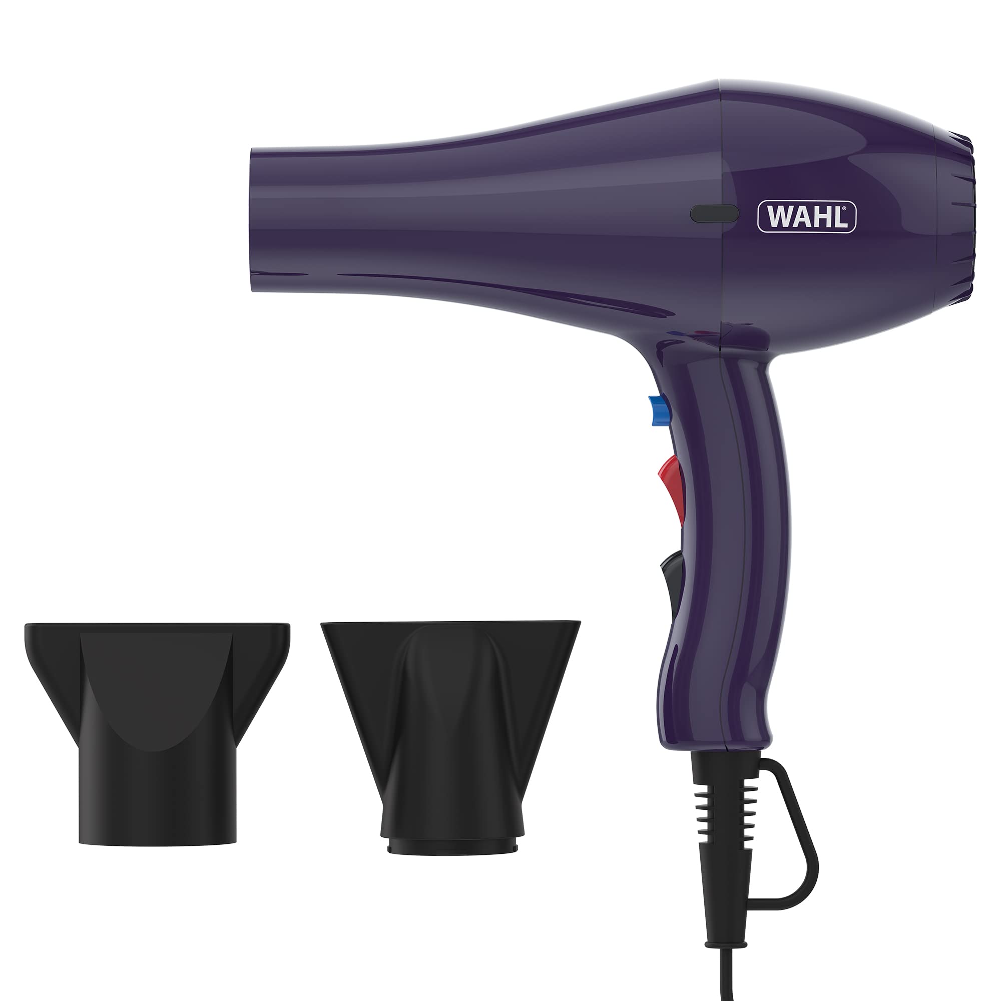 Wahl Ionic Style Hairdryer in Purple, Hairdryers for Women, Hair Dryer with Attachments, Adjustable Temperature, Three Heat Settings, Two Speed Settings, Fast Drying
