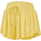 Womens 2 in 1 Flowy Athletic Shorts with Pocket Butterfly Running Workout Shorts Sweat Spandex Lounge Gym Yoga Summer Skirts