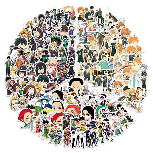 Japanese anime Cartoon Stickers: My Hero Academia, Hunter X Hunter Haikyuu Stickers (150pcs) for Skateboard Laptop Car Bumper Helmet Bike